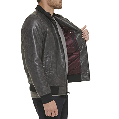 Image of Tommy Hilfiger Adaptive Men's Tommy Hilfiger Men's Smooth Lamb Touch Faux Leather Unfilled Bomber
