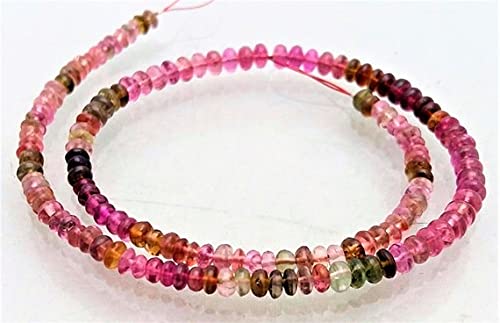 Tourmaline watermelon perles lisses en rondelles naturelles de 3mm pour création bijoux DIY