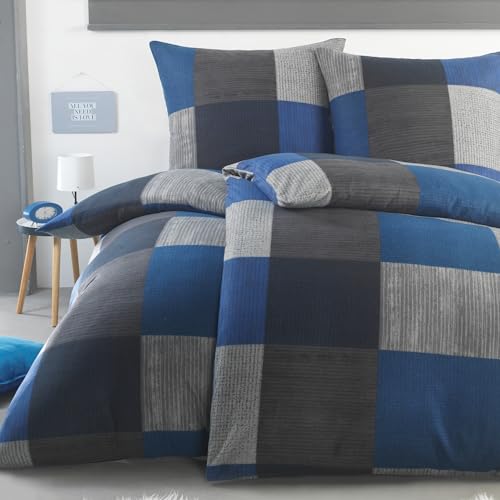 BaSaTex Flausch Fleece Winter Bettwäsche Set 4 teilig | 100% Mikrofaser...