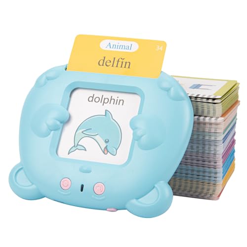 Image of 510 Words Talking Flash Cards Learning Montessori Toys Speech Therapy Toys, Autism Sensory Toys for Autistic Children, Flash Cards for Toddlers Boys and Girls Bilingual English and Spanish