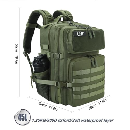 image for LHI Military Tactical Backpack for Men and Women 45L Army 3 Days Assau