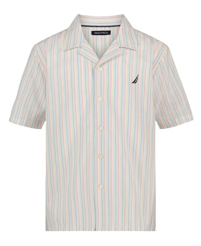 Image of Nautica Boys Short Sleeve Woven Button-Down Shirt. Light Weight & Breathable