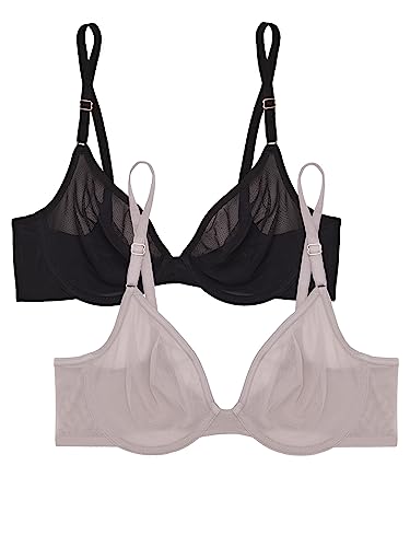 Image of Smart & Sexy Women's Sheer Mesh Demi Underwire Bra - See Through Bras