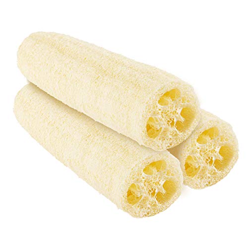 3 Pack Large Natural Exfoliating Loofah Sponges (9.1-10.6
