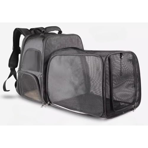 「NexPon」猫 キャリー リュック ペットキャリーバッグ 拡張 大容量 通気性、フロントチェストボタン、大容量ポケット、折りたたみ ペットキャリー バッグ ペットキャリーバッグ きゃりーバッグ 犬リュック (マット付き)拡張可能 メッシュ加工 お出かけ