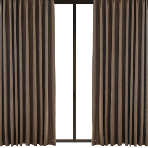 AIFY カーテン 完全遮光 遮光率100% リネン 2枚セット 小窓 ドレープカーテン UVカット 断熱 保温 防寒 防音 省エネ 形態記憶加工済み 節電対策 厚手 無地 おしゃれ 洗える 洗濯機対応 (カーテン2枚) 幅100cm×丈178cm ライトブラウン AIFY カーテン 完全遮光 遮光率100% リネン 2枚セット 小窓 ドレープカーテン UVカット 断熱 保温 防寒 防音 省エネ 形態記憶加工済み 節電対策 厚手 無地 おしゃれ 洗える 洗濯機対応 (カーテン2枚) 幅100cm×丈178cm ライトブラウン