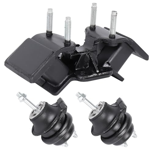 3PCS Engine Motor Mounts Set - Heat-Treated Rubber & Alloy Support - Compatible with 1998-2005 3.0L L6 Auto Trans Luxury Sedan - Includes 2 Front & 1 Transmission Mount - A4235 A7294