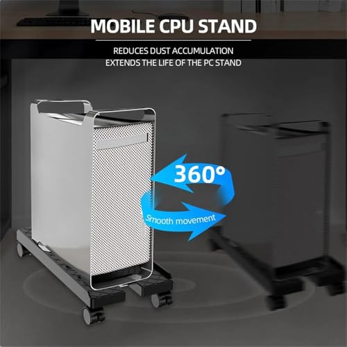 Soporte para CPU, soporte móvil para torre de PC con ruedas bloqueables, con ancho ajustable para torre Mediana miniatura 6