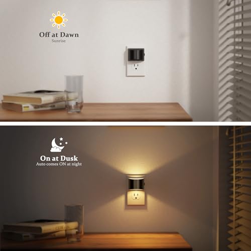 Image of JandCase LED Night Lights Plug into Wall 2 Pack, Automatic Night Light with Dusk to Dawn Sensor, 0-100LM, 3000K /4000k /5000K Adjustable Nightlight for Kids Bedroom Hallway Kitchen