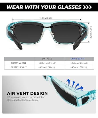 Image of Night Vision Glasses, Fit Over Glasses Mens Womens, Wrap Around Anti Glare HD Night Vision Lens for Night Driving