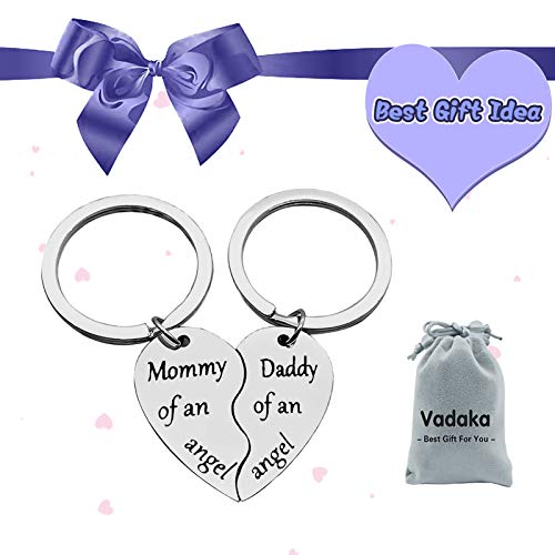 Vadaka Miscarriage Jewelry Gift Mommy/Daddy Of An Angel Keychain Baby Memorial Jewelry For Infant Loss Gift Pregnancy Miscarriage Loss Memorial Gift For Parents Memorial Keepsake Keychain Gift #TOP6