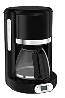 Moulinex Filterkaffeemaschine programmierbar 24h, Vintage-Design, Fassungsvermögen 1,25 l, 10 bis 15 Tassen, schwenkbarer Filterhalter, Warmhaltefunktion 30 min, Glaskanne, Sonne FG380B10 – Ansicht 1