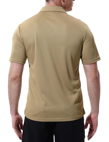 Image of Rdruko Men's Polo Shirts Short Sleeve Quick Dry Outdoor Golf Sports Shirts with Pocket