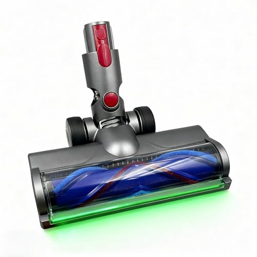 HIYOUNG Cepillo compatible con aspiradoras Dyson V7, V8, V10, V11, V15, cepillo de suelo con luces delanteras diseño de luces LED