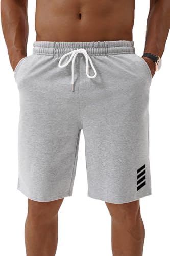 Vortewind Kurze Hosen Herren Sweatshorts Herren Baumwolle,Sommer-Sportshorts mit Taschen & elastischem Bund für Casual ,Jogging ,Training