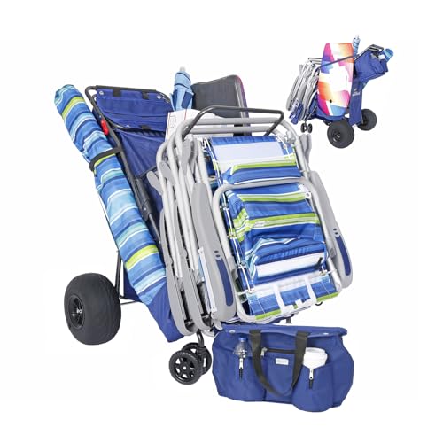 Ultimate Beach Cart with Balloon Wheels for Sand – Buggy Wagon with Big...