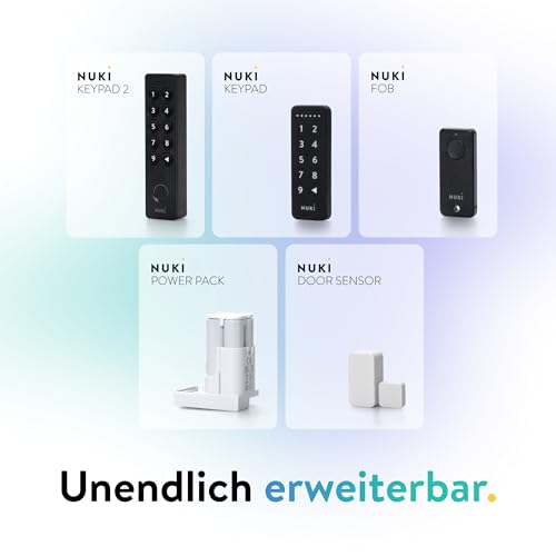 Nuki Smart Lock Go (2025) mit Bluetooth, WLAN & Matter, elektronisches Türschloss macht Smartphone zum Schlüssel & ermöglicht schlüssellosen Zutritt, smartes Schloss zum Nachrüsten ohne Zylindertausch