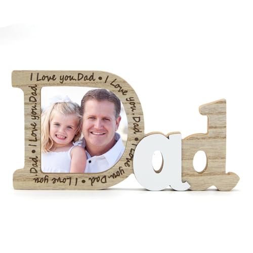 Much Hotter Dad Birthday Gifts Dad Picture Frames Decorations Wood Fathers Photo Frame Gifts for...