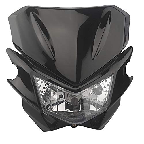 Projecteur portatif à Del Phare Universel de Moto 12V 35W H4 Headlight carénage pour KLX KX 110 WR250F WR450F Headlight Headlamp Biklamp Bikes Hors Route Super Brillant (Color : White)