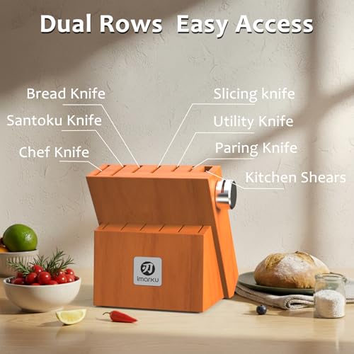 imarku Knife Set, 14 Piece Premium Japanese High-Carbon Stainless Steel Knife Block Set, Ultra-Sharp Kitchen Knife Set with Sharpener, Ideal Home Cooking Gift for Men by imarku - Used condition - Image 8