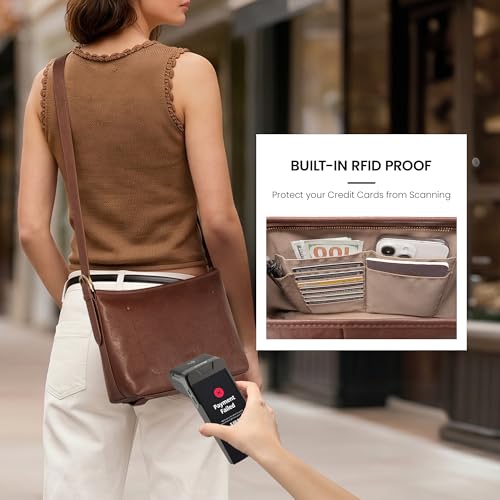 Image of befen Genuine Leather Purses for Women, RFID Medium Leather Crossbody Bags Shoulder Purse Handbags
