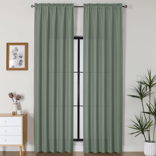 Gwine Sage Green Extra Long Curtains 120 Inch Length 2