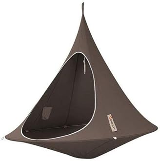 Vivere CACDT7 Sheltered Hanging Chair Polyester Cotton Blend Double, Taupe