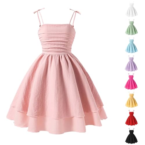 Schwarz Elegant Prinzessin Spaghettiträger Kleid Mädchen Sommer...
