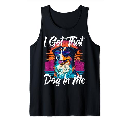 Tengo ese perro en mí Meme Collie Lover Vintage Sunset Shades Camiseta sin Mangas