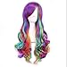 Kuulee Women's Multi-color Full Wig Long Curly Hair Heat Resistant Wigs Harajuku Style Hair Wigs Costume Wigs for Cosplay/Party Lolita