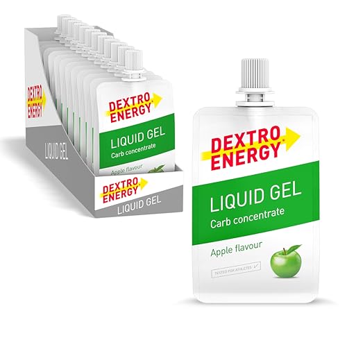 DEXTRO ENERGY LIQUID GEL APPLE - 12x60ml (12er Pack) - Traubenzucker Konzentrat aus schnell verfügbaren Kohlenhydraten, Energy Gel, mit Apfel Geschmack, Energy Riegel Alternative, für Ausdauersport