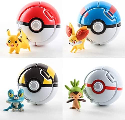 4 pokballs Action Figures Toys Set