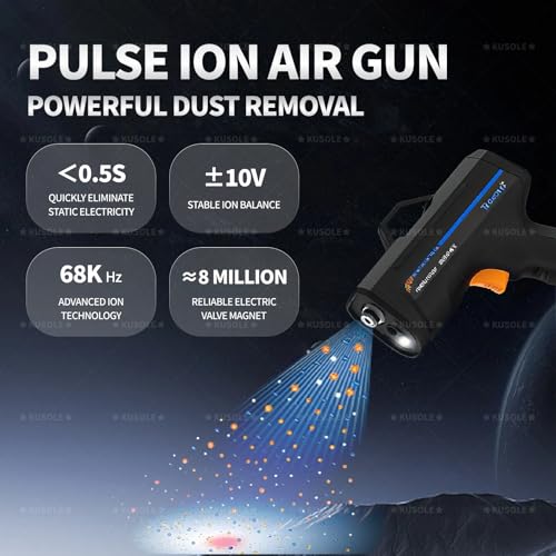 Ionizing Air Gun antistático portátil con luz y alarma miniatura 2