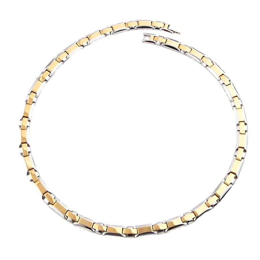 HAQI Titan-Magnetfeldtherapie-Halskette für Herren zur Schmerzlinderung, Damen-Silber-Gesundheits-Magnet-Halsketten, Magnet-Halskette für Damen, Herren-Geschen(Gold und Silber)