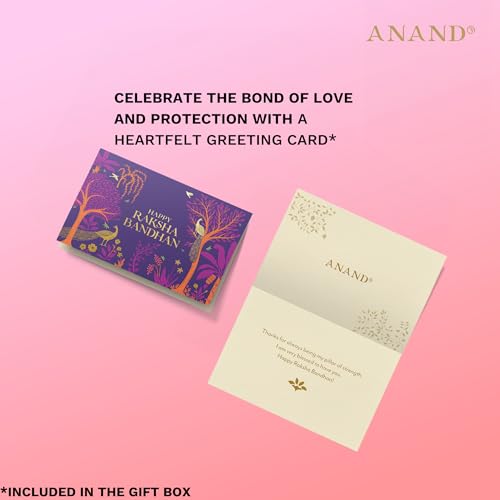 Image of ANAND Sweets Raksha Bandhan /Rakhi Assorted Mithai Gift box | Assorted Sweets (375g) + Rakhi + Greeting card combo /Rakhi Set | Mouth Watering Pure Desi Ghee sweets | For brother, sister, bhabhi