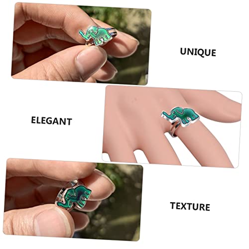 Anillo de elefante térmico ajustable que cambia de color para niños 7