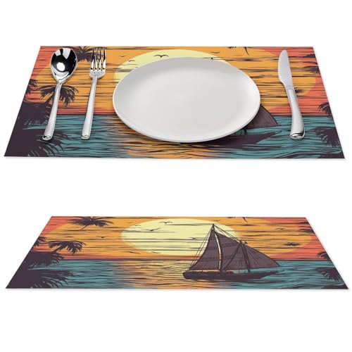 Set de table lavable antidérapant et imperméable lot de 6 PVC - 2