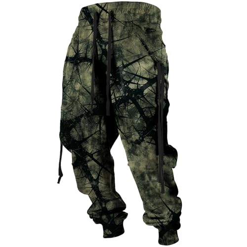 Retro Renaissance Mens Joggers Spring Fall Stylish Drawstring Waist Pants Cool Cargo Sweatpants with Pockets