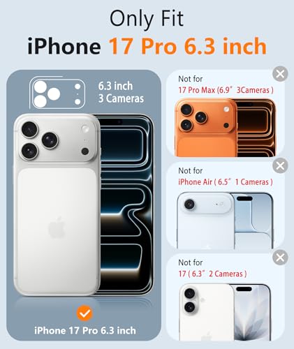 Image of FNTCASE for iPhone 17 Pro Case: [Compatible with Magsafe] Integrated Silicone Phone Cases with [Full Camera Protection] [Screen Protector] Military Grade Shockproof Protective Cover - Full Purple