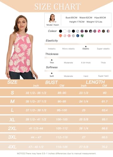 Image of Women Halter Tank Top with Built in Bra Flowy Sleevless Padded Camisole Loose Fit Summer Shirt Top S-3XL
