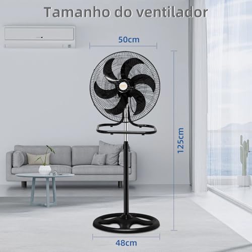 BEMMY Ventilador de Coluna 3 em 1, 50cm 127V 3 velocidades 6 pás Ventilador de Coluna,Ventiladores c