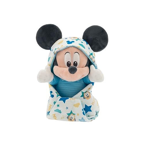 Image of DISNEY STORE Unisex-Children Babies Collection: Mickey Mouse Plush in Swaddle with Detailed Plush Features - Official Soft Toy - Stuffed Animals for Babies - Perfect for Fans & Kids