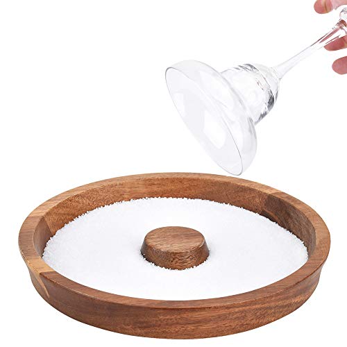 Margarita-Cocktail-Salz-Rimmer, aus Akazienholz, für breite Gläser mit einem Durchmesser von bis zu 14 cm Cover