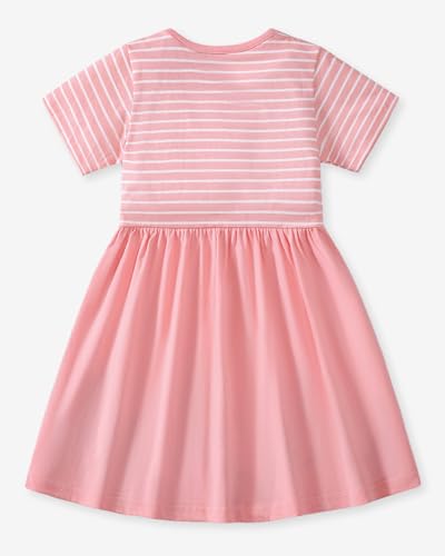 Youlebao Little Girls Short Sleeve Summer Dress Easter Casual Applique Tunic Shirt Playwear Cotton Dresses2