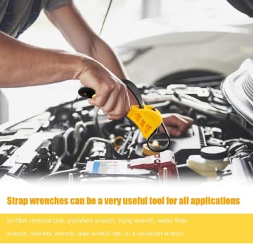 Othmro 2 Pack Adjustable Non-Slip Strap Wrench Set - Heavy-Duty Oil Filter & Pipe Grip Tool for Plumbing Mechanics, and DIY - Image 3