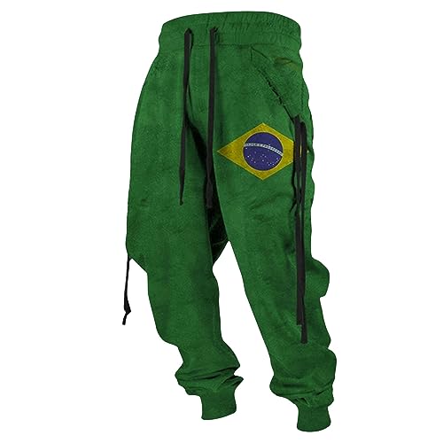 DuDubaby Men's Sweatpants Harem Pants Loose Stretchy Waist Casual Hippie Trousers Relaxed Fit Hikingpant