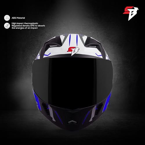 Image of Steelbird SBA-20 09 ISI Certified Flip-Up Graphic Helmet for Men and Women with Inner Chrome Sun Shield