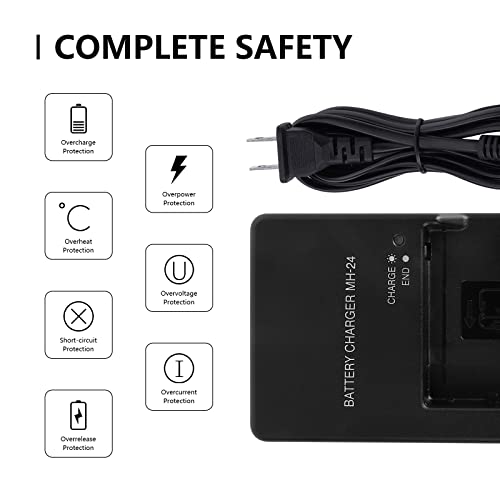 Cjq Mh-24 Quick Charger For Nikon Battery: En-El14 En-El14A Compatible For Nikon D5100 D5200 D5300 D5500 D5600 D3100 D3200 Black #TOP6