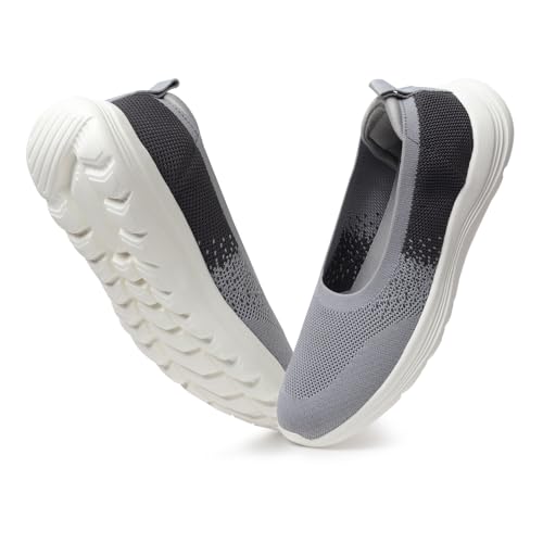 Image of YOHO Knitted Slip-Ons for Women | Lightweight, Stylish & Casual Without Lace Sneakers for Woman | Extra Soft Insole & Shock Absorbing, Walking Loafer Shoes for Ladies SOS-113