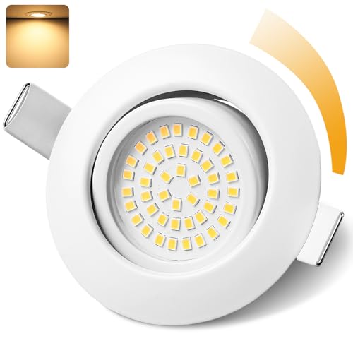 GeyouLux LED Einbaustrahler 230V Dimmbar 68mm 6W IP44 LED Spots 45° Schwenkbar 3000K Warmweiß Deckenspots für Badezimmer Küche Wohnzimmer Einbauspots Flach Einbauleuchten Weiss 1er set GeyouLux LED Einbaustrahler 230V Dimmbar 68mm 6W IP44 LED Spots 45° Schwenkbar 3000K Warmweiß Deckenspots für Badezimmer Küche Wohnzimmer Einbauspots Flach Einbauleuchten Weiss 1er set